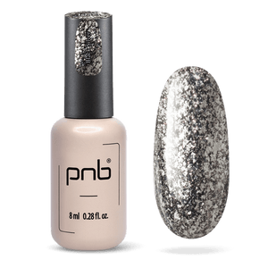 PNB GEL NAIL POLISH 183 STAR WAY BLACK SILVER