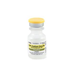 Chlorure de sodium 0,9 % eau bactériostatique, sans conservateur, flacon pour injection 10 ml 25/boîte